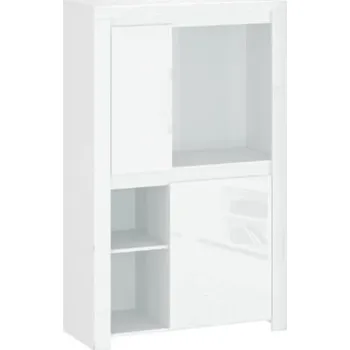 regál Regál nízký Lingo - Mebelbos Bílá / Bílý Lesk 98x156.5 cm