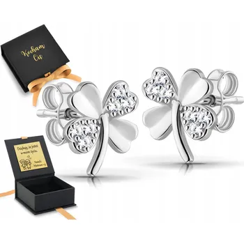 Náušnice STŘÍBRNÉ NÁUŠNICE S JETELEM 925 STŘÍBRNÉ NÁUŠNICE GRAVÍROVÁNÍ