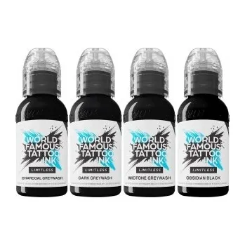 Tetovací barva WORLD FAMOUS LIMITLESS - Lining and Shading Set - 4x 30 ml