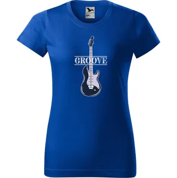 Dámské tričko DOBRÝ TRIKO Dámské tričko s potiskem Baskytara Barva: Královsky modrá, Velikost: 3XL