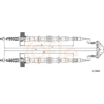 Lanko parkovací brzdy Lanovod parkovací brzdy COFLE 11.5861