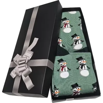 Dámské oblečení Ponožky v krabičce On a Ona Sněhulák ( 2 páry ) - zelená