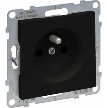 Elektrická zásuvka Jednoduchá zásuvka Legrand Suno s černým uzemněním