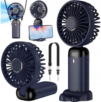 Domácí ventilátor PŘENOSNÝ VĚTRÁK MINI STOLNÍ VENTILÁTOR TICHÝ RUČNÍ USB-C LED 5 režimů