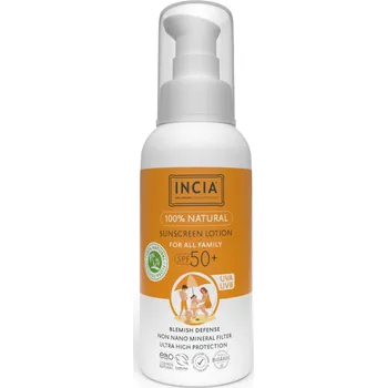 Přípravek na opalování Přírodní opalovací krém pro celou rodinu 50SPF 100ml Incia