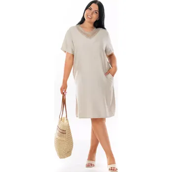 Dámské šaty Dámské šaty VENDULA 50 Krémová