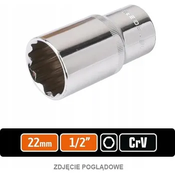Klíč Nástavec klíč nástrčný 1/2" 22mm šestihranný prodloužený DIN 3124 CrV Teger
