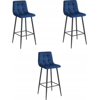 Barová židle Barová Židle odstíny modré, stříbrná, šedá 104 cm dřevo