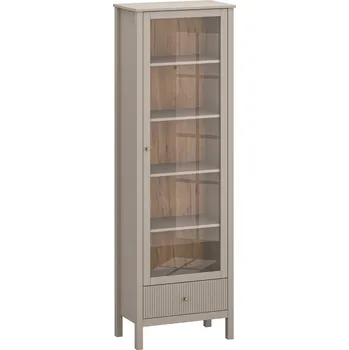 Knihovna Vitrína Kleo - Mebelbos Taupe 65x201 cm
