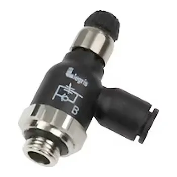 Ventil Pneumatický kompaktní škrtící ventil jednostranný vstupní G1/8"vně na hadičku 6mm Legris 7061 06 10
