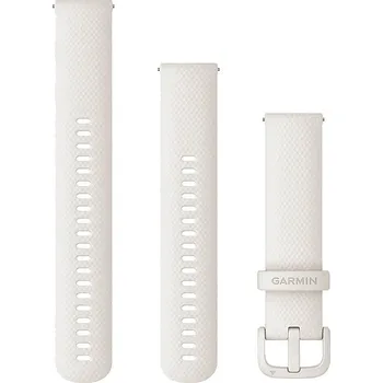 Módní doplněk Silikonový řemínek Garmin 20mm (Venu, Venu Sq, Venu 2 plus aj.), bílý V3, Quick Release + prodloužená část, 010-12924-80