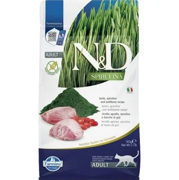 Krmivo pro kočku N&D Grain Free Spirulina Cat Adult Lamb & Goji 300g