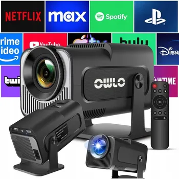 Projekční technika LED Projektor OWLO Projektor NETFLIX HBO MAX AMAZON HY320 PRO ultra černý