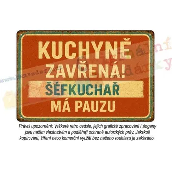 Plechová cedule Retro cedule - Kuchyně 9 - Plast / A5 ( 20x15cm)