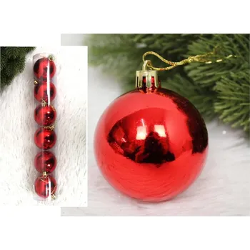 Vánoční ozdoba dobirkov.cz Vánoční ozdoba 6 cm ČERVENÁ - sada 6 ks