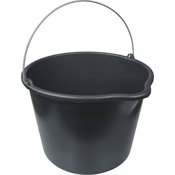 Zednická nádoba STAVEBNÍ VĚDRO S NÁLEVKOU, UNIVERZÁLNÍ VĚDRO ČERNÉ - 16 L