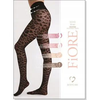 Dámské punčochy Vzorované Punčocháče Fiore Echo 30 DEN černé, velikost 4