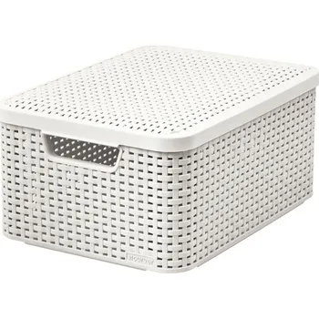 Úložný box Koš s víkem krémový 18L Curver Style M