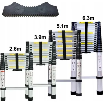 Žebřík Žebřík teleskopický hliníkový 6,3 m 16 příček nosnost 150 kg