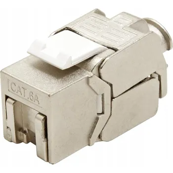 Síťový konektor VALUE Keystone konektor RJ45 kat. 6a,stíněný,180°,kryt,montáž bez nástrojů