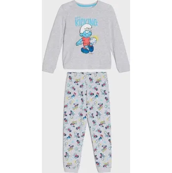 Chlapecké oblečení Sinsay - Dvoudílná pyžamová souprava The Smurfs - šedá - 555GT-09M - 555GT-09M-122