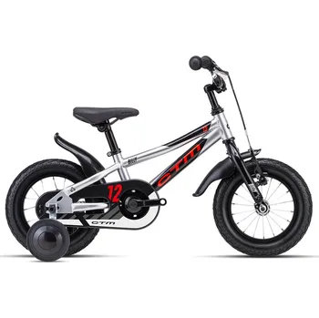 Dětské kolo CTM BILLY 12 - stříbrná / neónovo červená