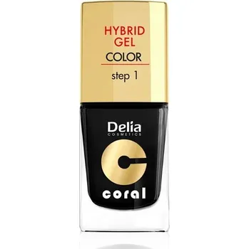 Lak na nehty Hybridní lak barevný lak Delia Cosmetics Černá