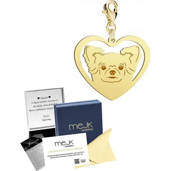 Přívěsek Pozlacený přívěsek Charms s čivavou dlouhosrstou - DEDIKACE DÁREK