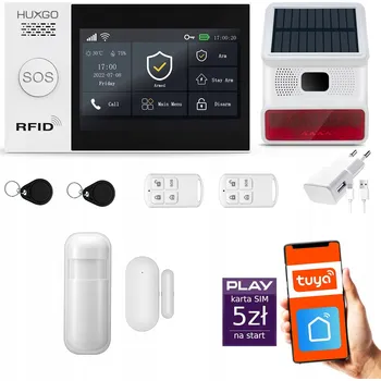 Sada domovního alarmu Bezdrátový GSM + WiFi alarm s aplikací TUYA, sada, HUXGO HXA007