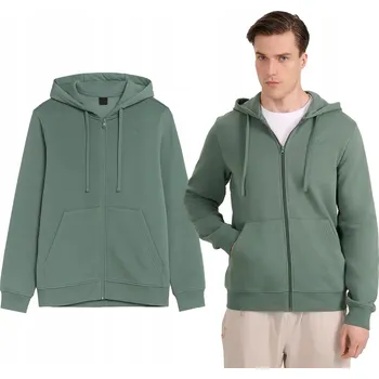 Pánská mikina Pánská mikina na zip 4F s s kapucí M1982 zelená 3XL