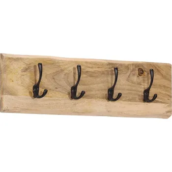 vidaXL Nástěnný věšák se 4 háčky masivní mangovníkové dřevo [358957]