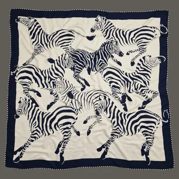 Šátek BoSETA S.r.l. Italy Vlněný šátek s hedvábím Zebra 140 x 140 cm XXL oboustranný pléd