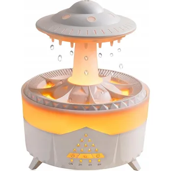 Zvlhčovač vzduchu ZVLHČOVAČ VZDUCHU AROMATERAPIE OBLÁČEK DÉŠŤ DIFUZÉR LED SVĚTLO A DÁLKOVÉ OVLÁDÁNÍ