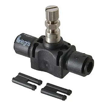 Ventil Pneumatický škrtící ventil jednostranný výstupní 4-4mm na hadičku Legris 7770 04 00