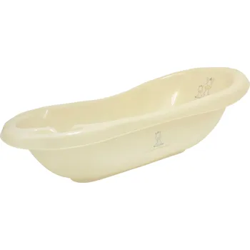 koupací vanička MALTEX Vanička Zebra 100 cm se špuntem a protiskluzovou podložkou - béžová