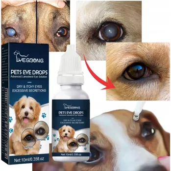 Kosmetika pro psa KAPKY NA ŠEDÝ ZÁKAL PRO PSY, OČNÍ KAPKY PRO PSY, ZLEPŠUJÍCÍ JASNOST VIDĚNÍ