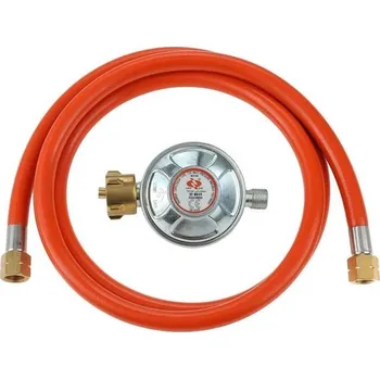Regulátor/redukční ventil plynu 50 mbar + plynová hadice 150 cm, levý závit 1/4", provozní tlak,