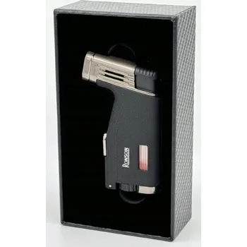 Zapalovač RONSON BREEZE RGL120 CRACKLE BLACK 2 jet s puncherem
