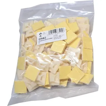Organizace kabelů Držák stahovací pásky plochý 25x25mm bílý, balení 100ks