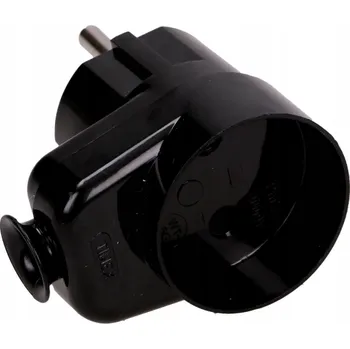 Elektrická zásuvka Úhlová zástrčka s objímkou Orno, černá, 16A