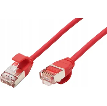 Síťový kabel ROLINE Síťový kabel patchcord RJ45 kat.6A, F/UTP LSOH, slim provedení, červený, 3 m