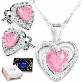 Náhrdelník Sada stříbrných šperků: náhrdelník a Náušnice s Srdíčka srdíčky