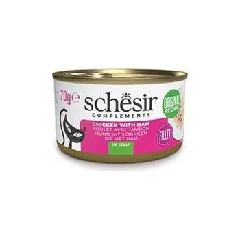 Krmivo pro kočku Schesir Cat konz. Adult kuře/šunka 70g