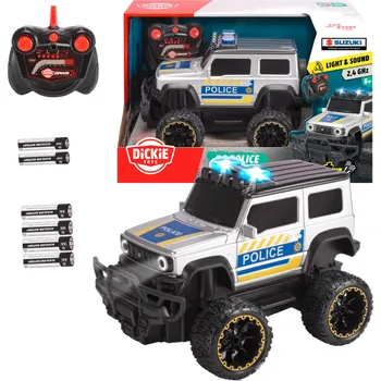 RC model auta Dickie Toys Dálkově ovládaný policejní offroader Suzuki, světlo/zvuk