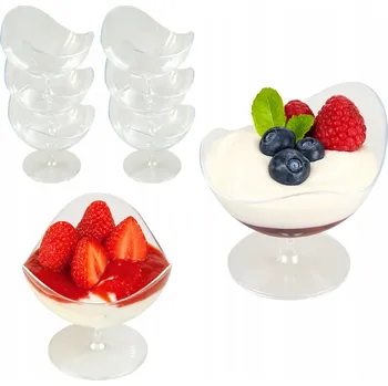 Sklenice PRŮHLEDNÉ PLASTOVÉ DEZERTNÍ POHÁRY NA DEZERTY A OBČERSTVENÍ 50 ml 6 KUSŮ