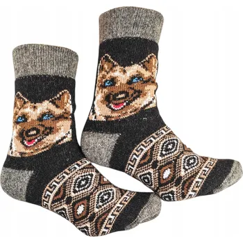 Pánské ponožky PONOŽKY VLNĚNÉ TEPLÉ SILNÉ NEKOUSAVÉ 38-42 PES