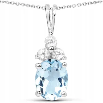 Přívěsek STŘÍBRNÝ PŘÍVĚSEK S PŘÍRODNÍM TOPAZEM A KŘIŠŤÁL