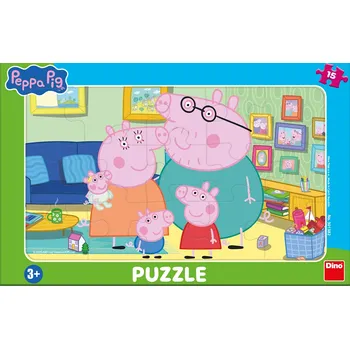 Puzzle Puzzle 15 Peppa Pig v obývacím pokoji deskové