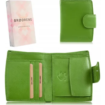 Brødrene dámská kožená peněženka zelená - přírodní kůže