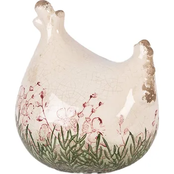 Clayre & Eef - Dekorativní keramická slepička BLOOMING FIELDS 6CE2398